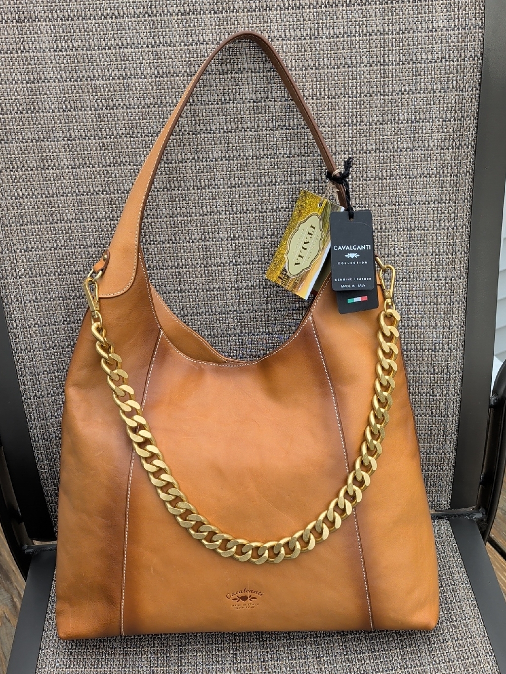 Cavalcanti Italian Leather Hobo (Cuoio Burnished) NWT